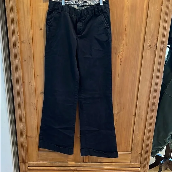 Women Navy casual pants size 2 by Gap. Wide leg and cuffed. Cotton. - Picture 1 of 5